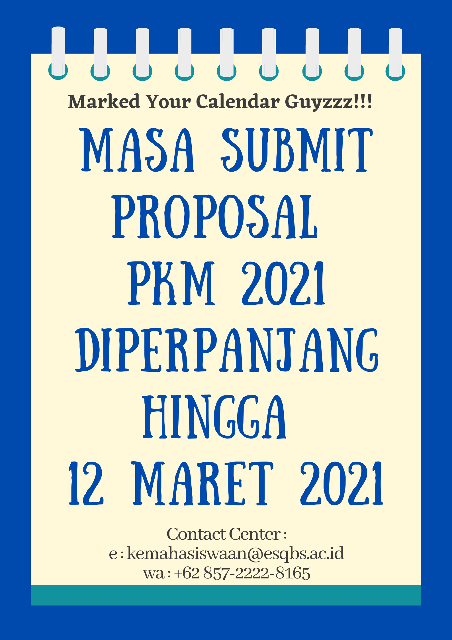 Perpanjangan masa submit PKM